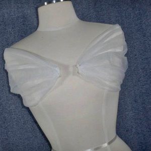 White Tulle Bridal Sleeves